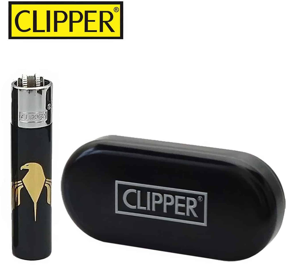 Clipper Large Metal Aanstekers "Motard" Silver