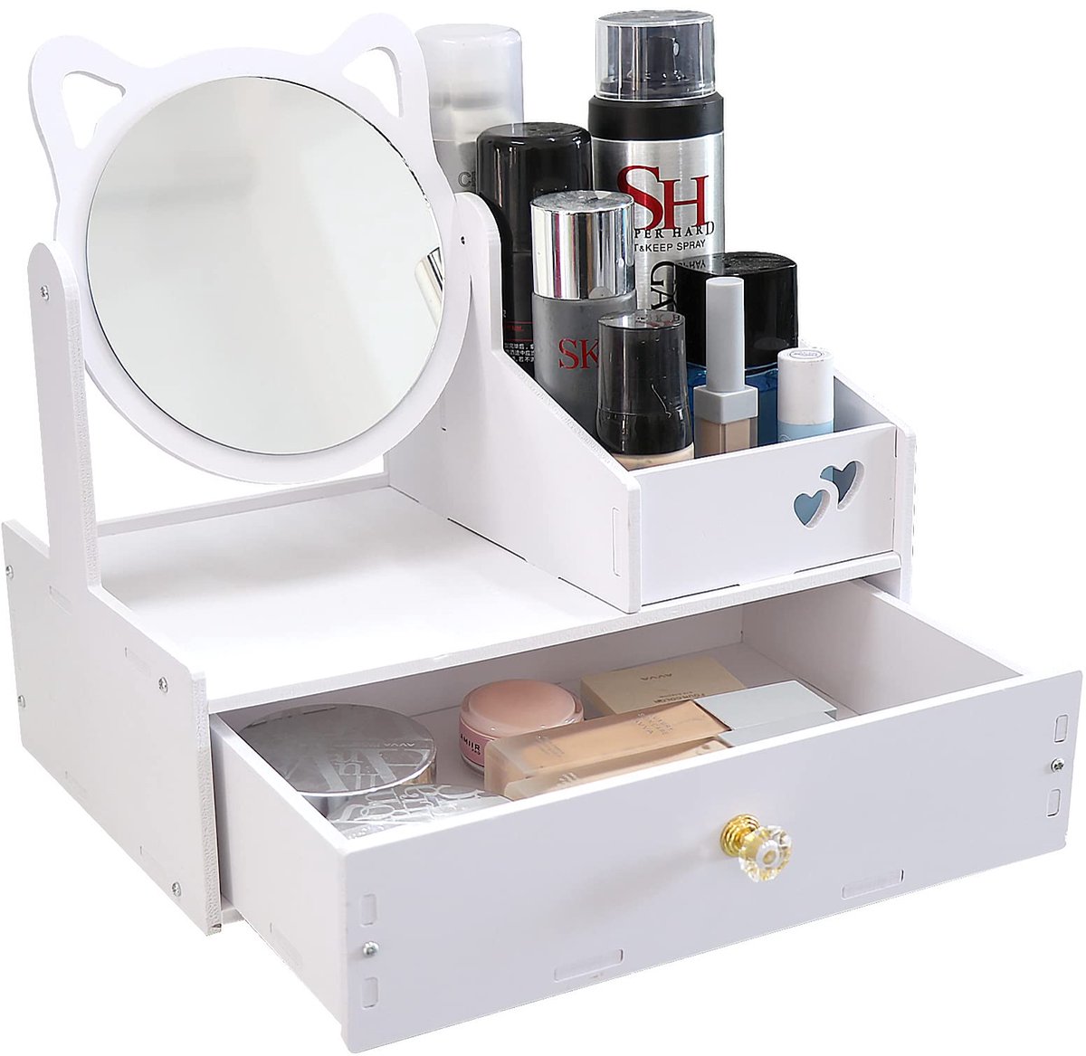 Make-up Organizer - Met Spiegel - Voor op de Schminktafel