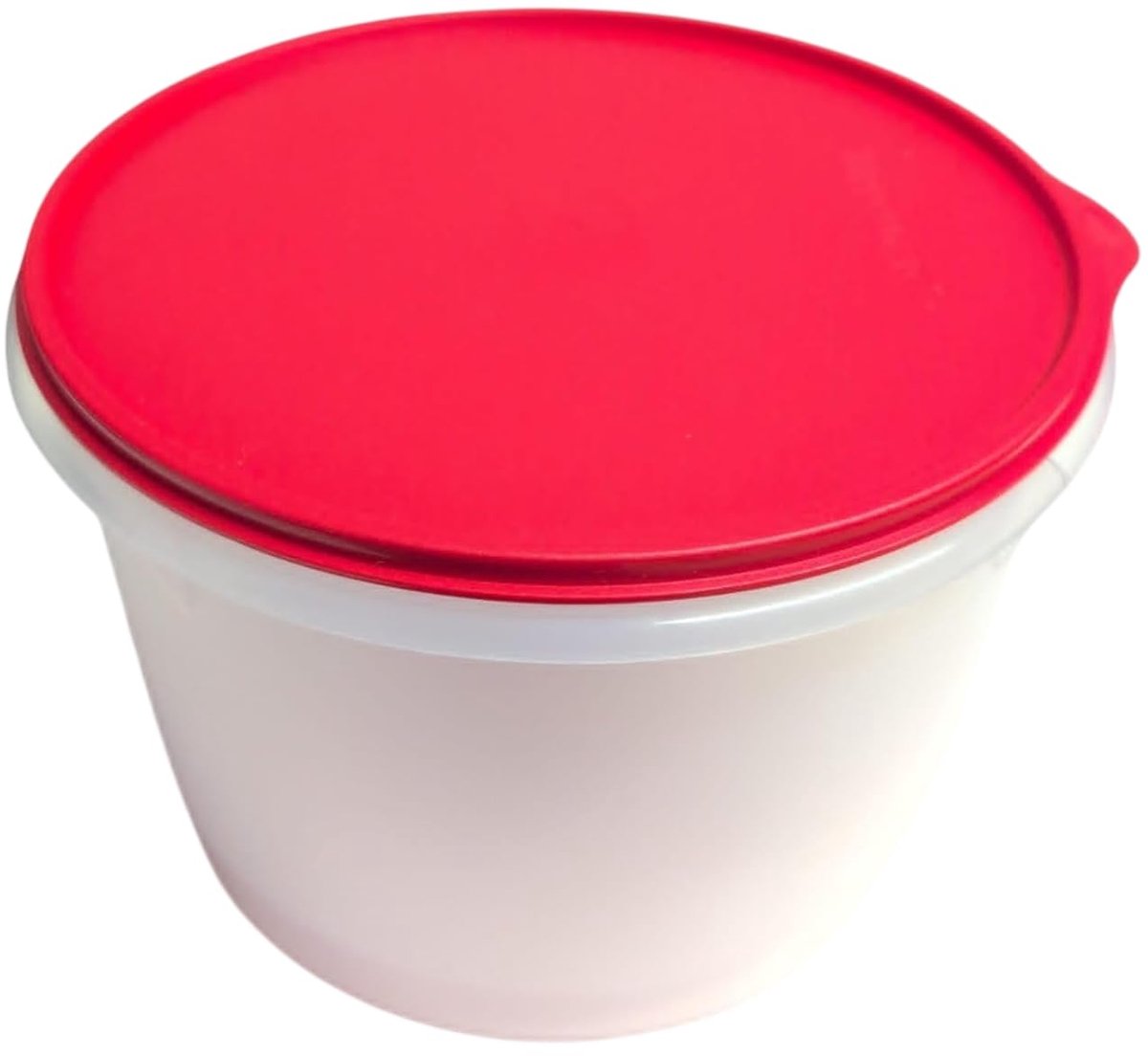 Mengkom - Rond Modulair met Deksel - Voor Salade & Gistdeeg - Rood Transparant 3500 ml 3,5 Liter