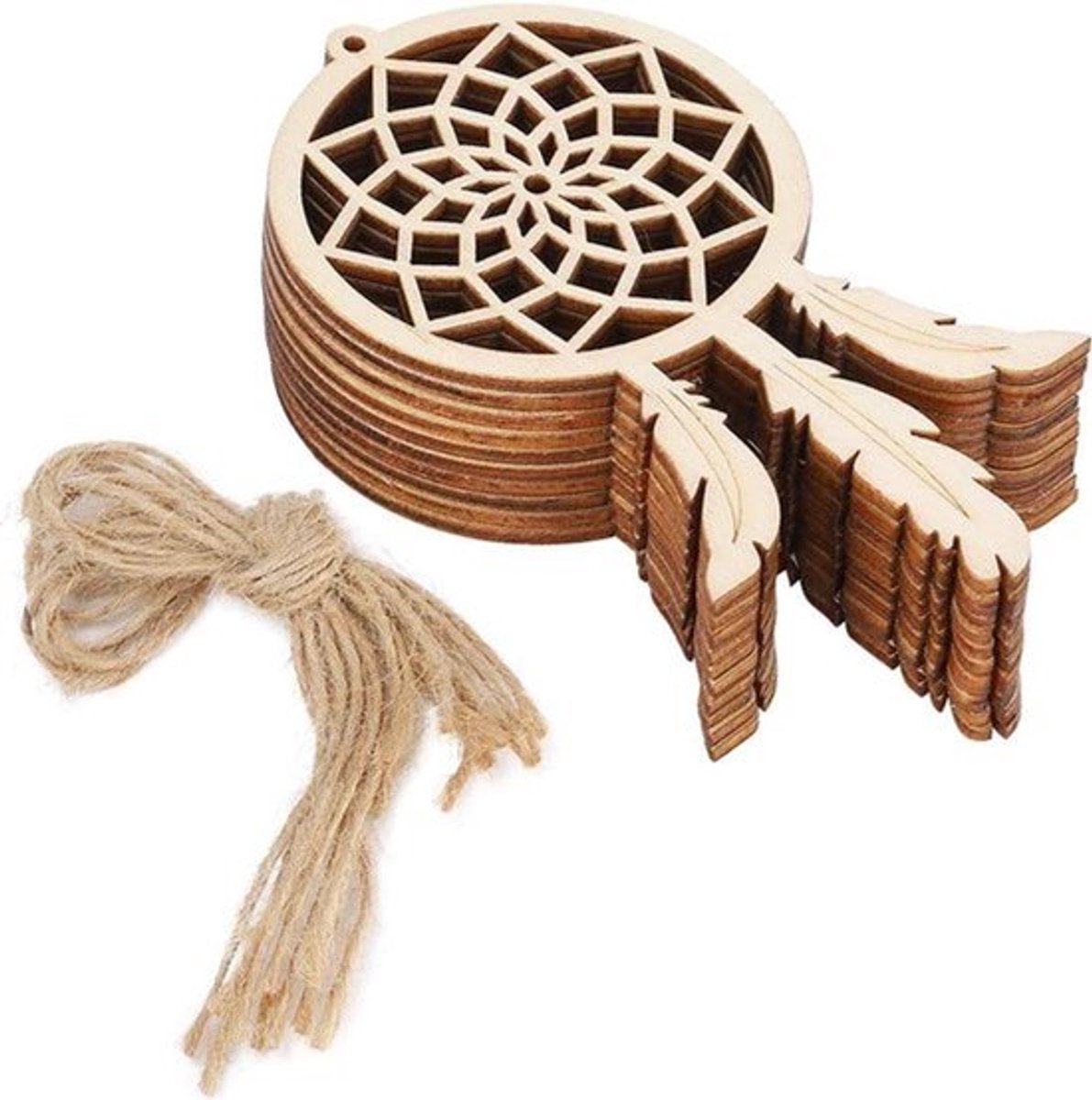 20 Stuks Innovatieve Houten Doe-het-zelf Dromenvangers - Ornament Hanger Kunstambachten - Woondecoratie in .