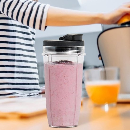 Vervangend deksel voor juicer met flip-top, blenderbekers voor smoothies en sap, geschikt voor diverse blenders — afbeelding 3