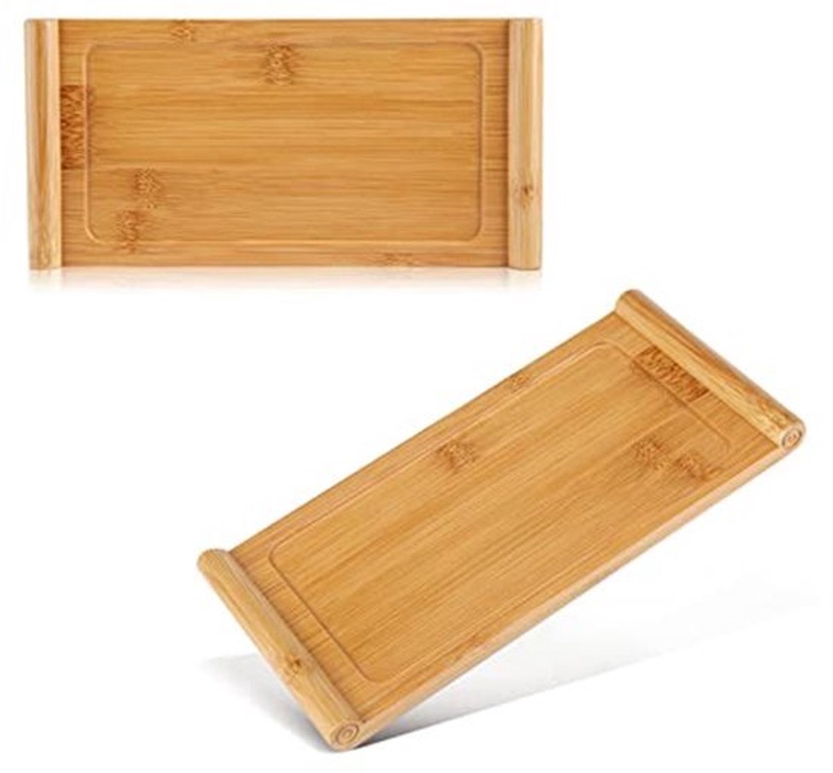 Bamboe Dienblad met Handvaten - Rechthoekig Hout - Voor Eten en Opslag