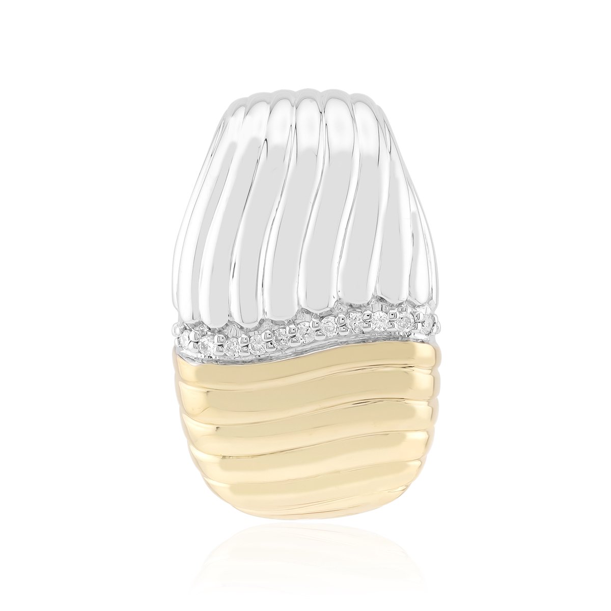 Cavill - Elegante Zilveren Hanger - 925 Sterling Zilver Gerhodineerd - 11x Afrikaanse I1(G) Diamanten 0,055 ct - Ronde Briljant, Luxe Sieraad Dames