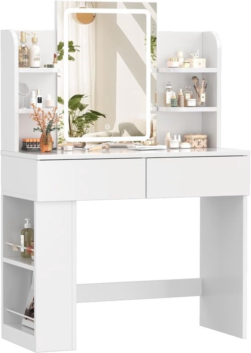 Make Up Tafel met Spiegel - Kaptafel voor Meisjes - Hollywood Spiegel met Verlichting - Woonstijl