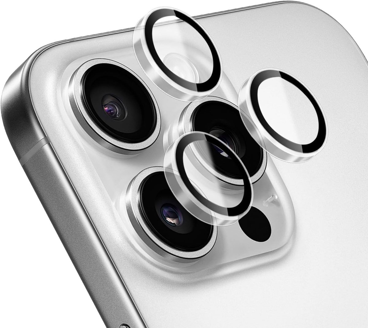 HD Lensbescherming voor iPhone 16 Pro/16 Pro Max - Aluminium Gehard Glas Lensbeschermfolie, Individuele Bescherming tegen Krassen en Stoten