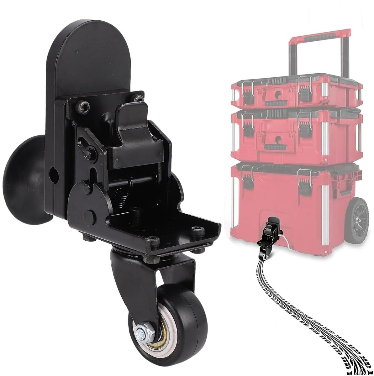 Stevige Voorwielen voor Gereedschapskoffers, Draaibare Wielen Set, Geschikt voor Rollende Tool Box, 200 Lbs Capaciteit, Accessoires voor Handgereedschap en Opslag
