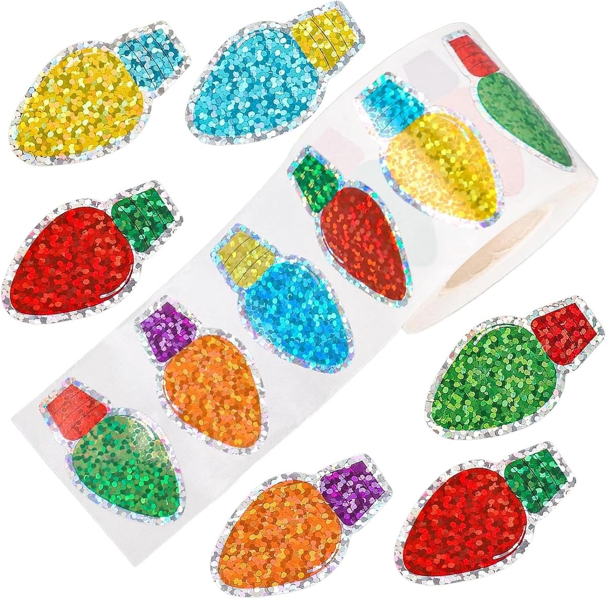 Ronde Kerststickers, 500 Stuks op Rol voor Cadeauverpakking en Decoratie, Feestelijke Kerstdecoratie, Merry Christmas