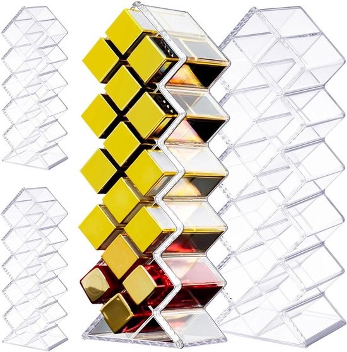 Lippenstifthouder Organizer - Lipgloss Display - Make-up Opbergen - Visvorm Ontwerp - 4 stuks - Transparant