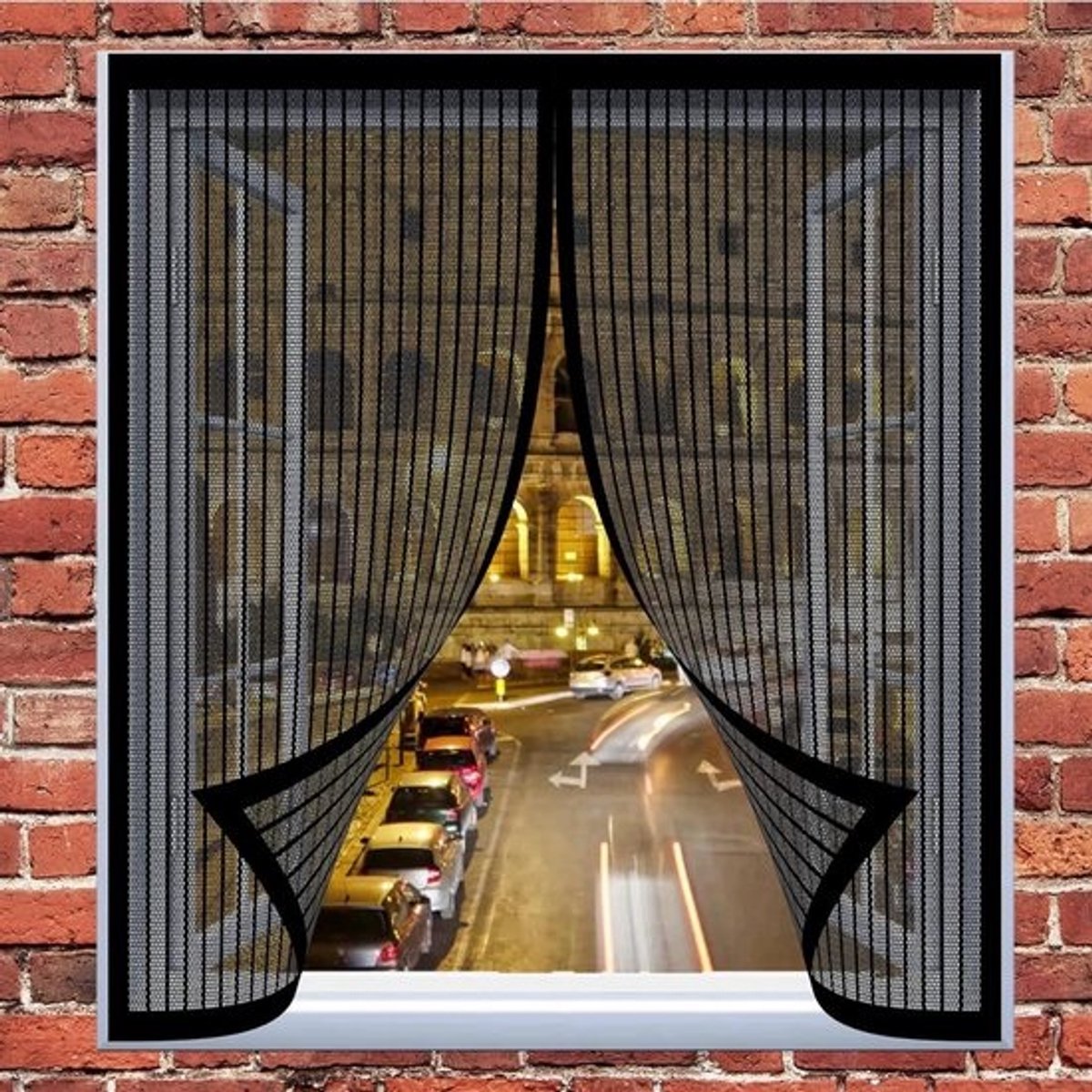 Vliegengaas Deur - Horrengaas Raam - Insecten Buiten Houden - Automatische Sluiting - 105 x 120 cm - Zwart