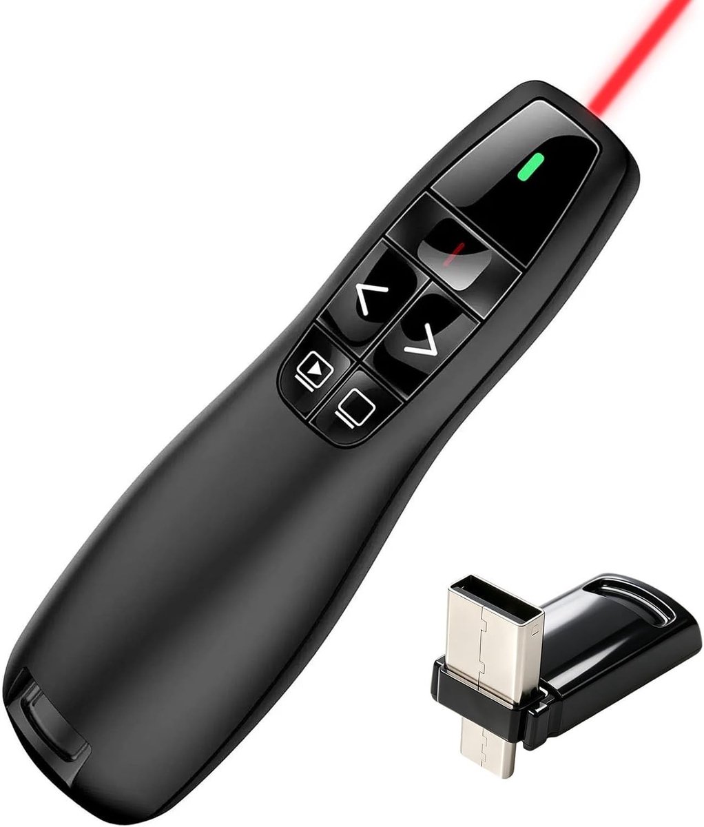 Draadloze Presenter Pointer voor Presentaties en PowerPoint met USB C - Plug and Play, Geschikt voor Windows en Mac, Ideaal voor Professionele Sprekers