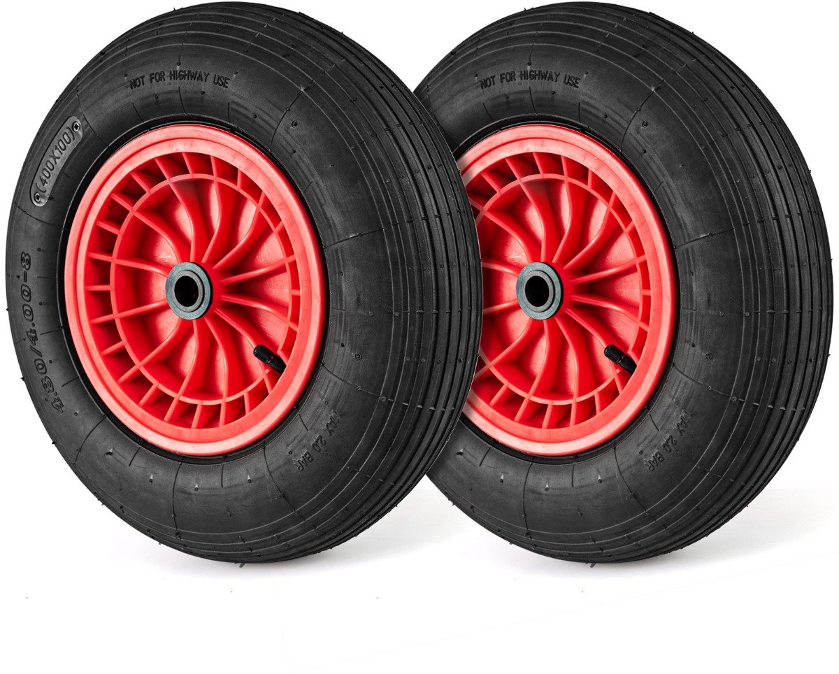 SureDeal® - Tuinier - Handkarband - Wiel Rubberen Wiel - Lager - Naaf - 40x10 cm - Zwart + Rood