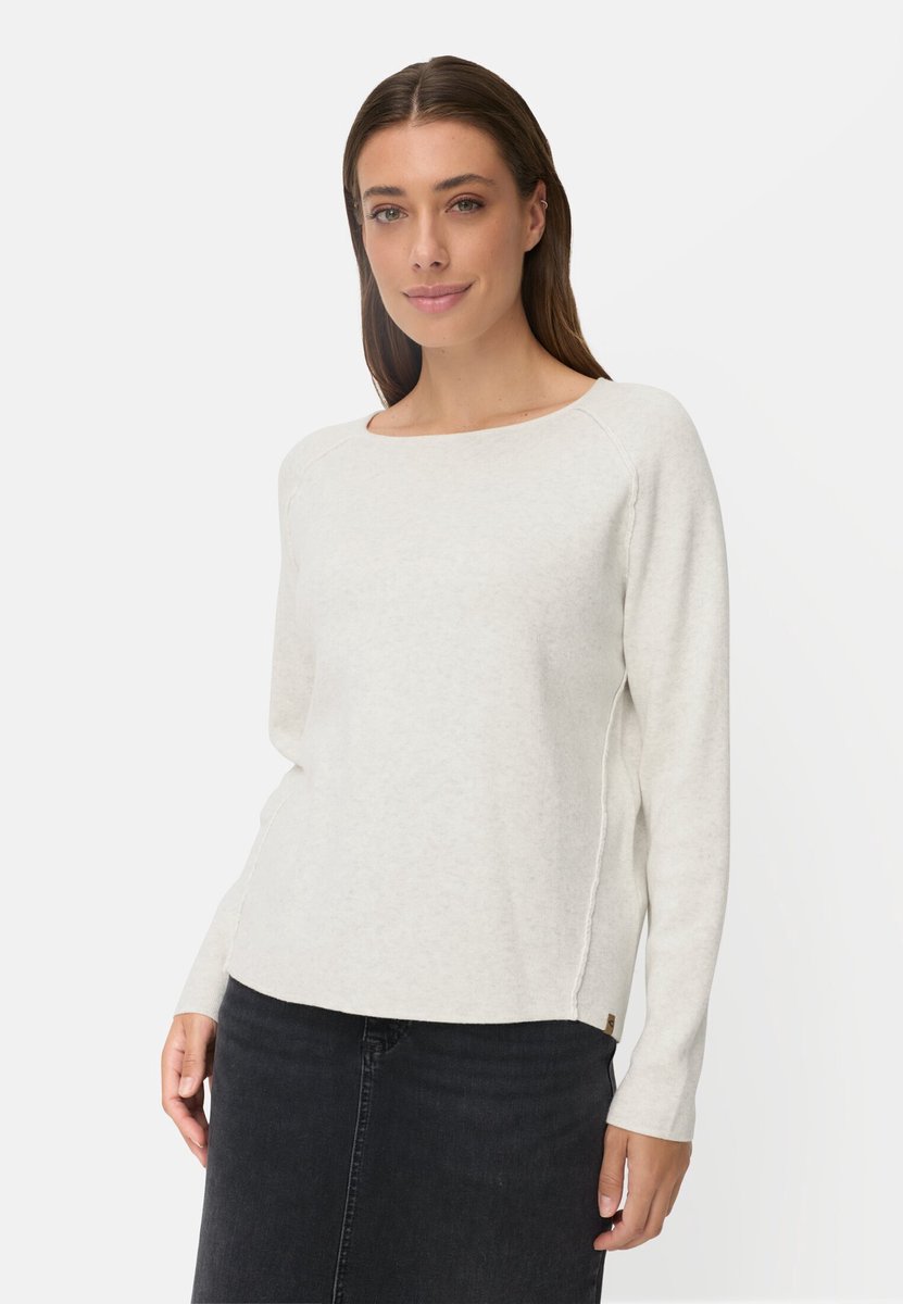 camel active Langarmshirt van 100% katoen - Maat womenswear-3XL - Lichtgrijs