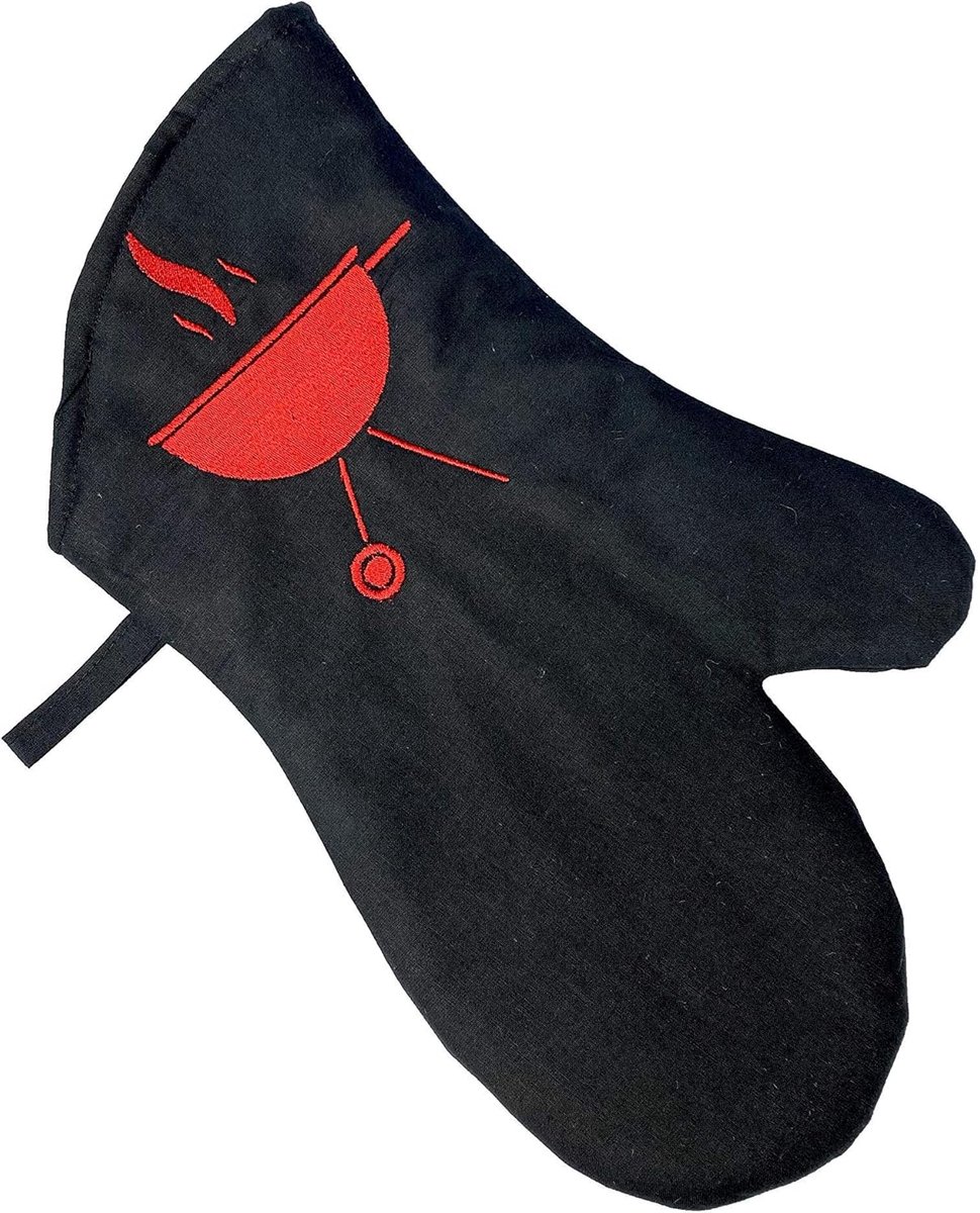 Thijox - Keukenhandschoenen voor Oven en BBQ - Hittebestendige Katoenen Ovenwant - Unisex, Zwart, 35 cm voor Veilig Koken, Bakken en Grillen