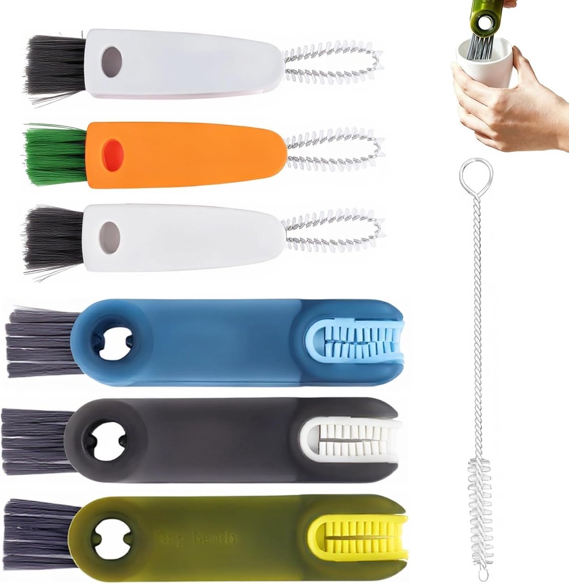 7-pack 3-in-1 multifunctionele bekerdeksel en flessenreinigingsborstels: essentieel gereedschap voor thuis en keuken - ShopVlot