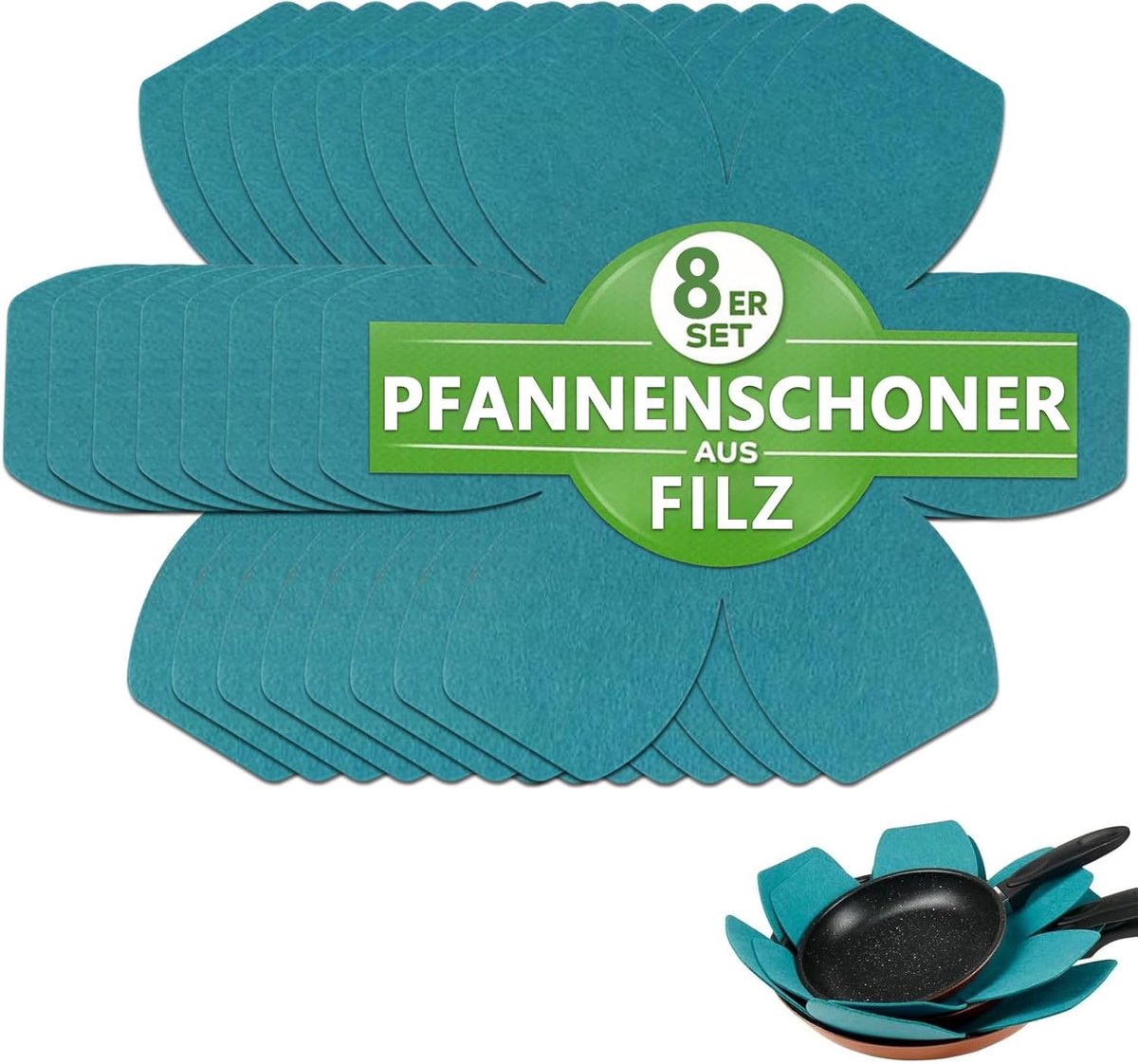 SnelShoppen - 8 Stuks Pan Protectors 25 cm - Non-Slip Pan Guard - Stacking Bescherming - Vilt - Verstelbare Maat - Krassenbestendig Pot Beschermer voo