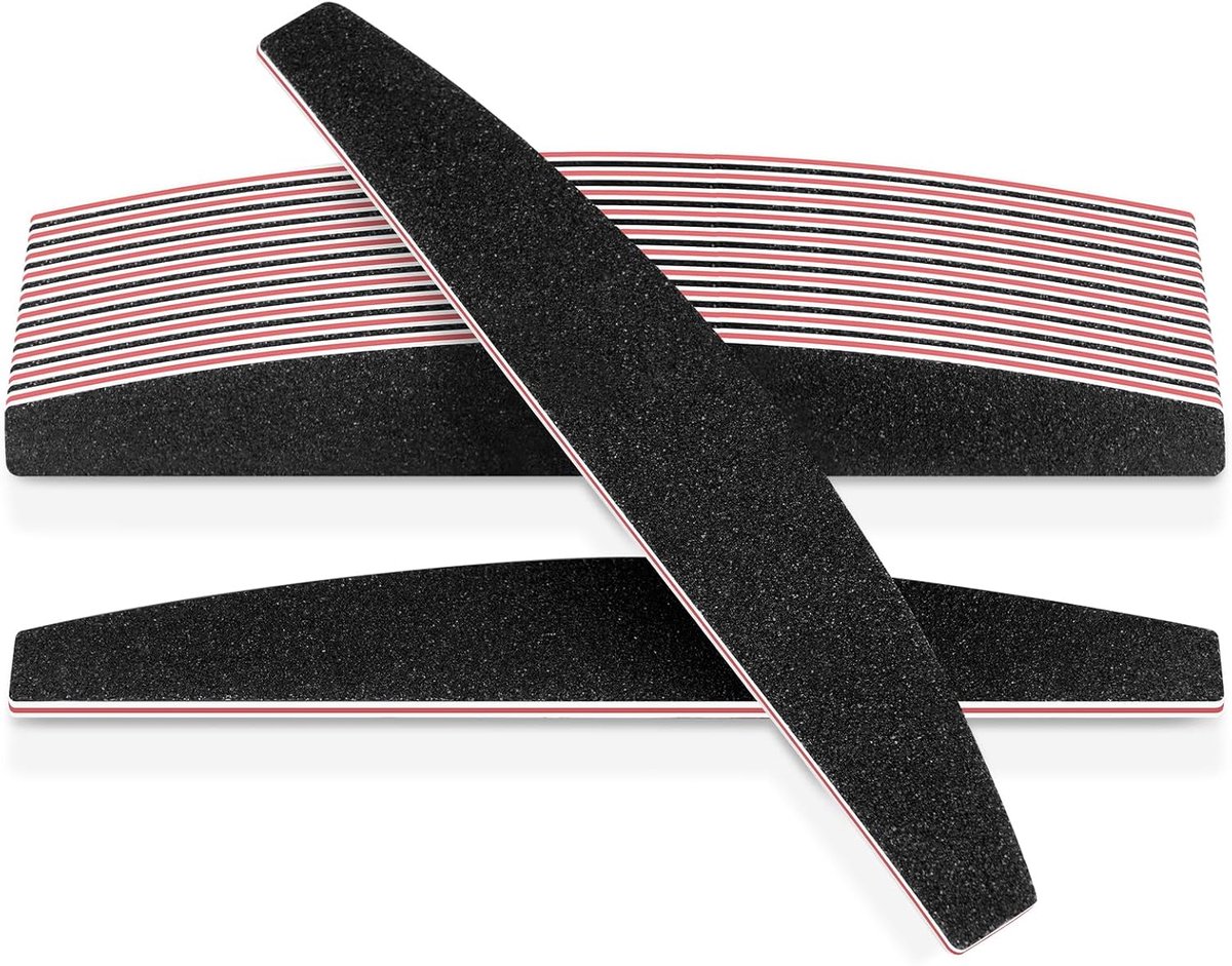 SnelShoppen - Professionele Vijl 100/180 Grit, Dubbelzijdige Nagelvijl Set voor Nagelverzorging en Styling, Geschikt voor Gel Nagels, Zwart Kleur, Voo