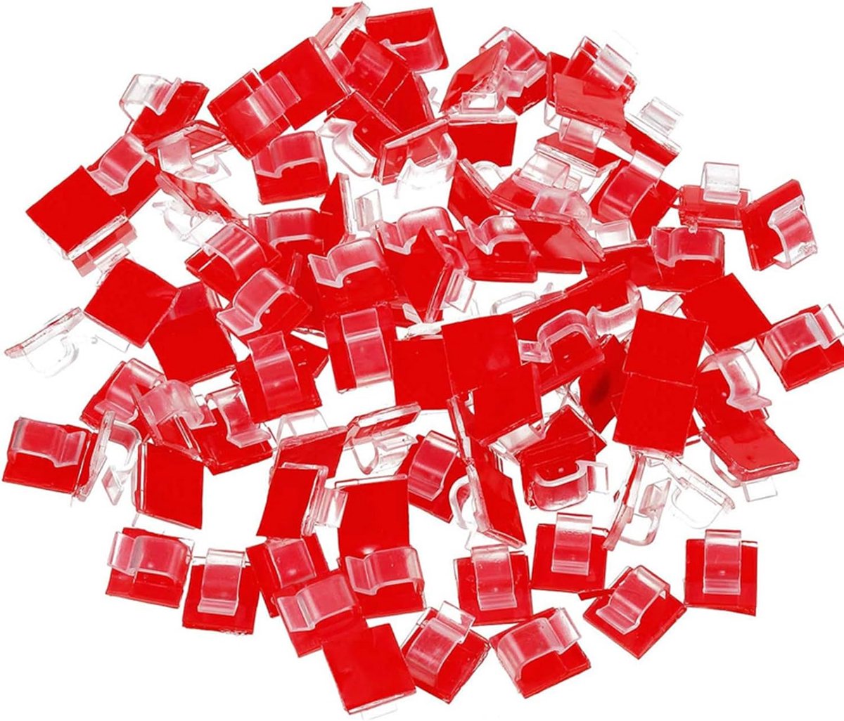 Thijox - 100 Stuks Transparante Mini Kabelclips met Sterke Zelfklevende Pads - Kabelhouders voor Kabelmanagement Thuis en Kantoor - Ideaal voor Ordene