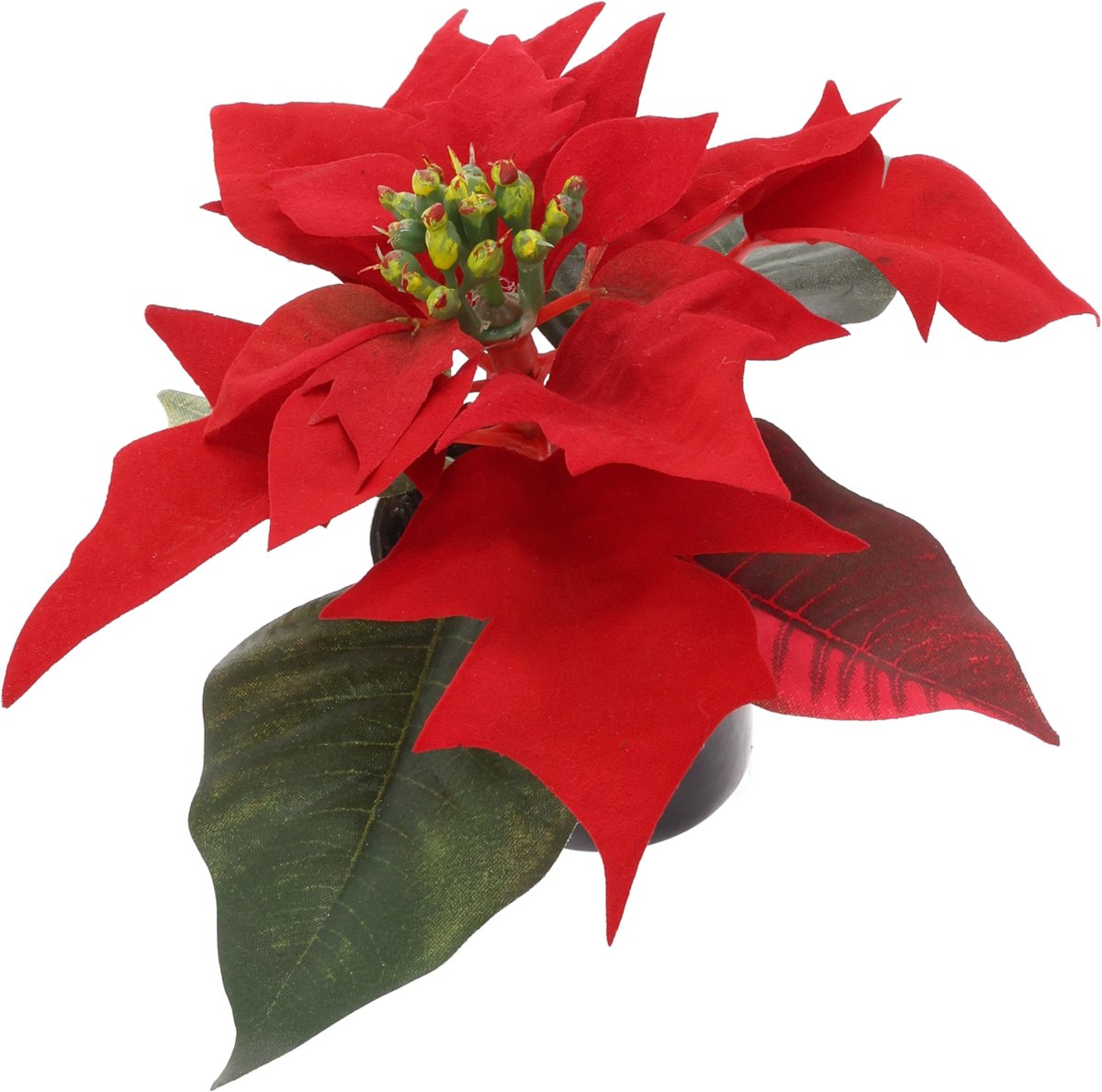Mini kerstster Poinsettia kunstplant 10cm