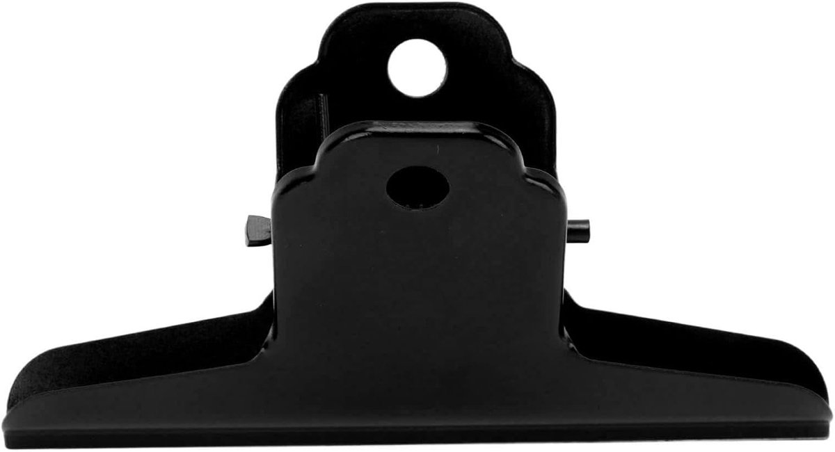 Grote metalen bull clips met sterke grip voor documenten, kantoor, school en thuisgebruik (Zwart)