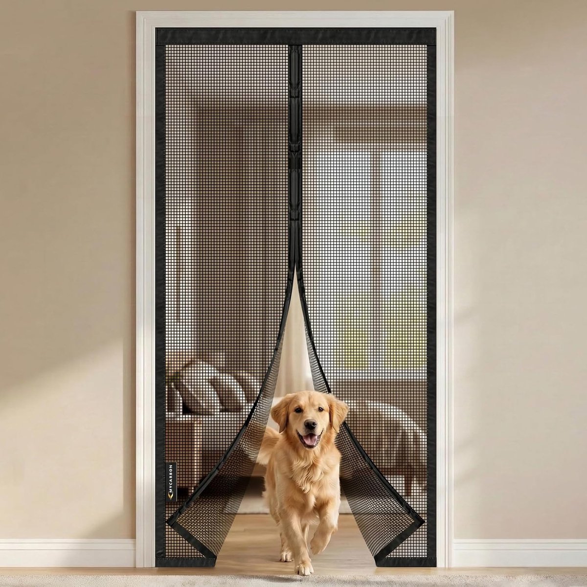 SnelShoppen - Vliegengaas Balkondeur 100x220cm - Insectenscherm Deur van Glasvezel - Krabvast & Duurzaam - Vlamvertragend - 3,8cm Klittenband Muggenho