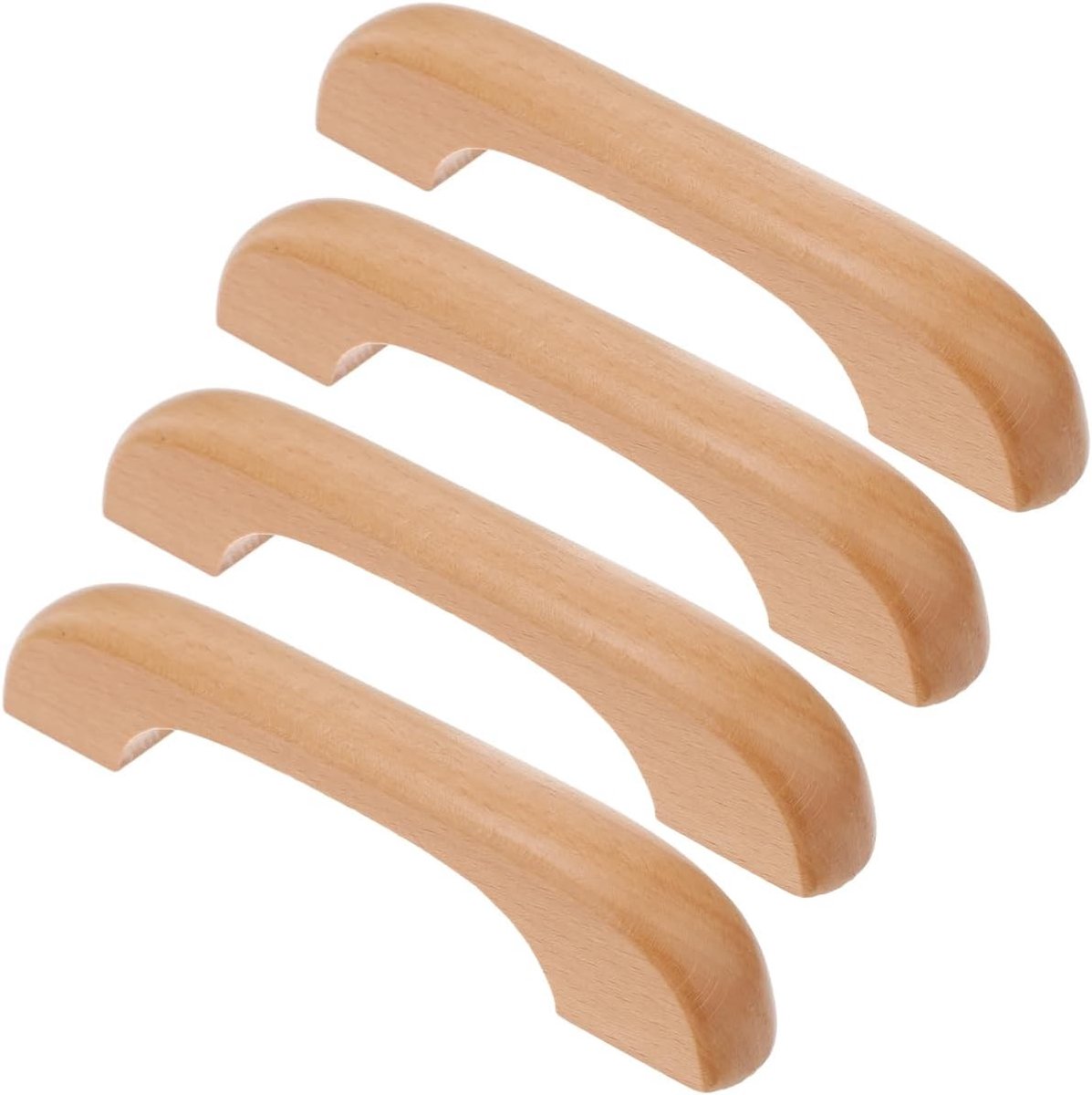 Set van 4 Houten Meubelgrepen voor Kastdeuren en Lades - Dresser Knoppen voor Keuken en Kasten - Beuken Hout en Duurzaam Ontwerp