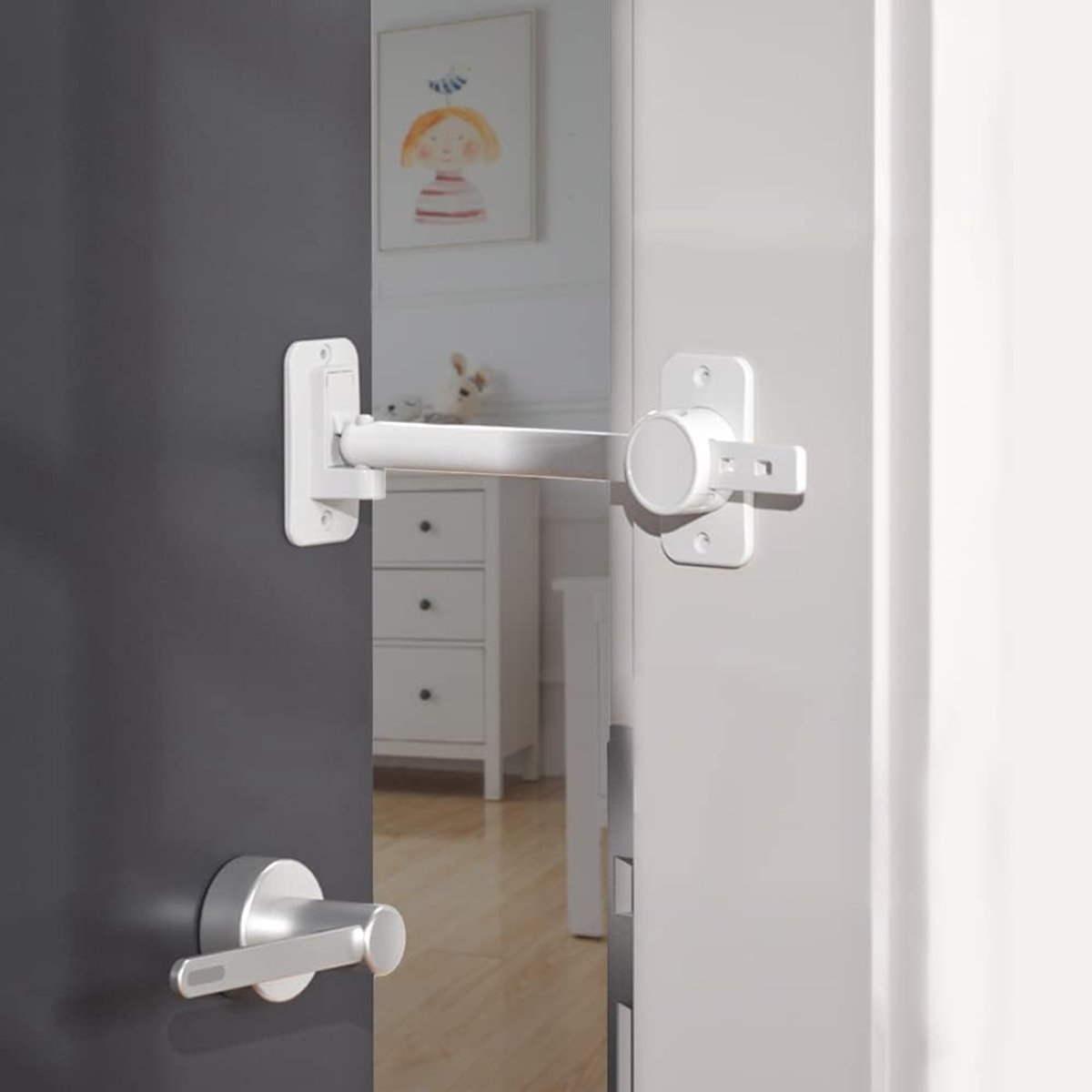 SnelShoppen - Veiligheid Deur Vinger Pinch Guard - Deurslot & Deurstoppers voor Kinderen en Huisdieren - Handige Katten Toegang - Wit - 1 Stuk