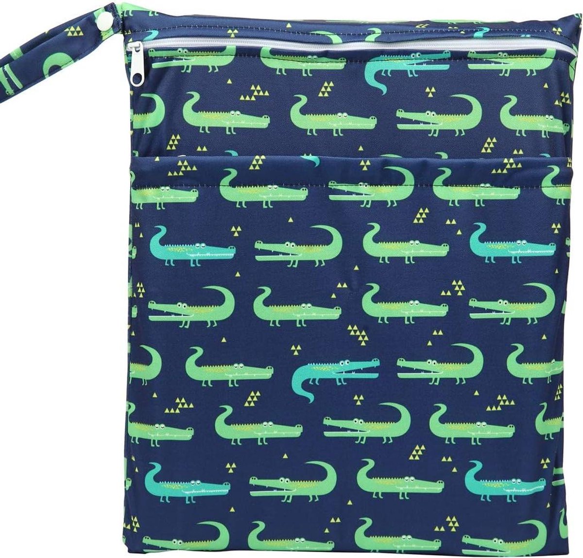 Natte tas baby - Luier opbergzak - Baby verzorging - Twee ritsvakken - 28 x 36 cm - Groen