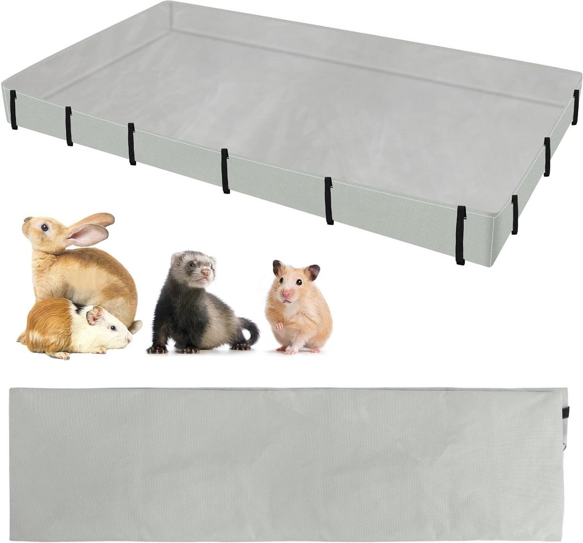 Dierenkooi Bodem - Kooi Voering - Schoon Huisdier - Waterdicht Ontwerp - 142 x 69 cm - Grijs