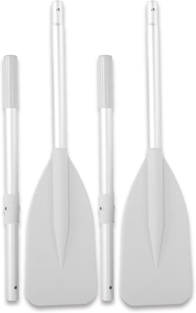 Opblaasbare boot peddels - Water sport accessoires - Varen op water - Verbreed bladoppervlak - 2 stuks - Zilver