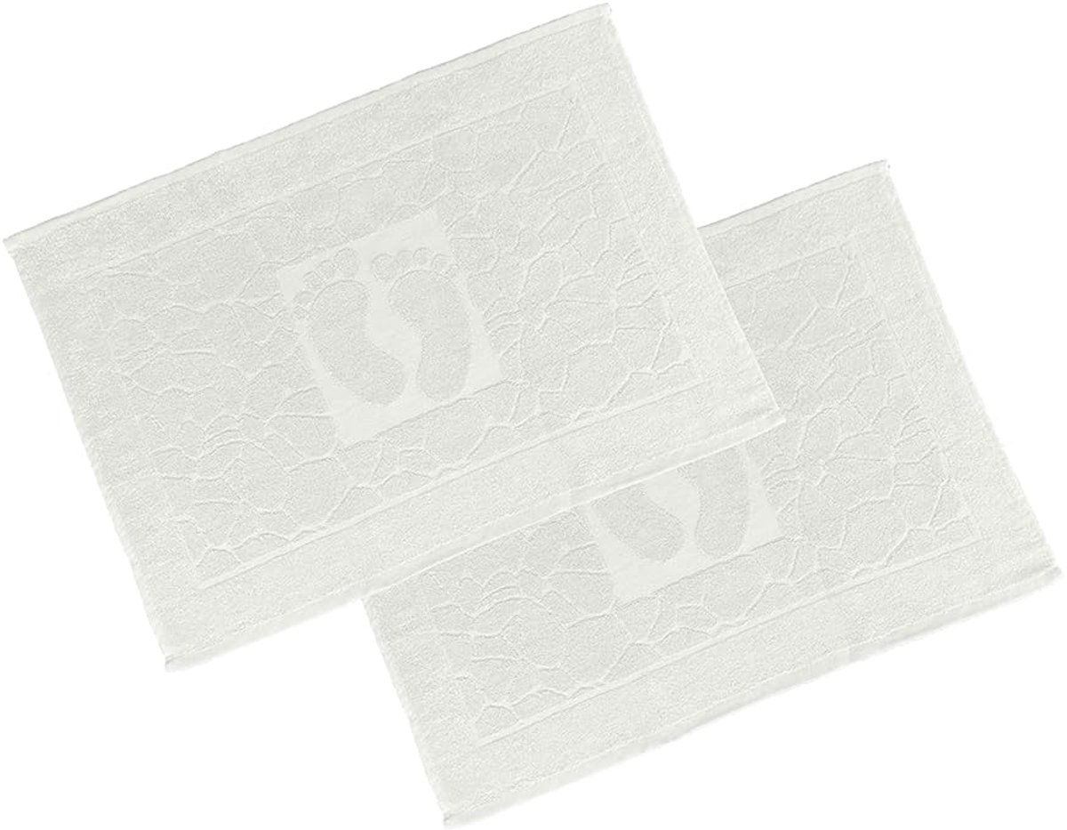 Douchemat, wasbare douchemat en badtapijt, 600 g/m² en 100% katoen, absorberend en sneldrogend, 50 x 70 cm, Wit