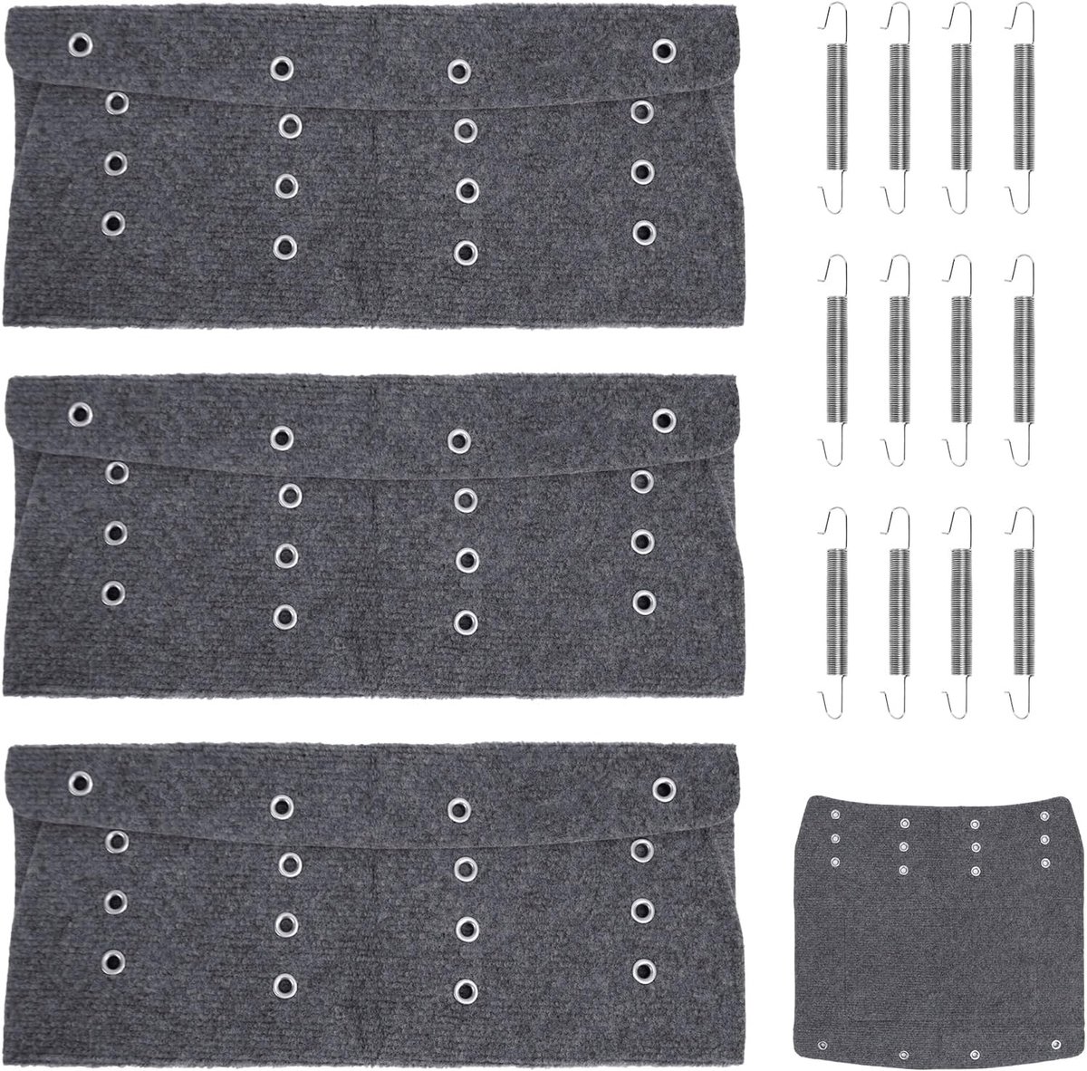 3 Antislip Deurlopers voor Caravan Trappen, Antislip Mat met 16 Oogjes en 4 Clips, Camping Accessoires en Decoratie voor Trappen, Ideaal voor Buitengebruik en Veiligheid