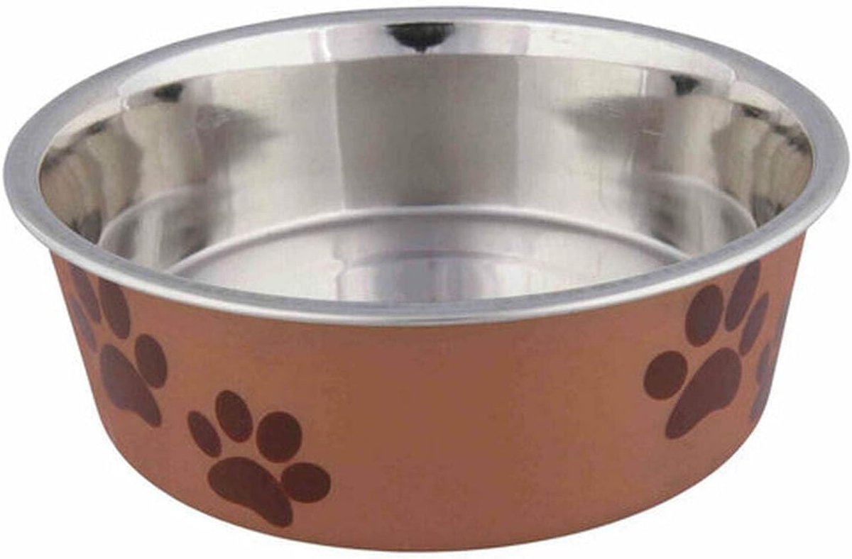 Thijox - Hondenbak/Voerbak Roestvrij Staal met Plastic Coating - 12 cm Diameter - Verkrijgbaar in Verschillende Kleuren - Ideaal voor Thuis en Op Reis