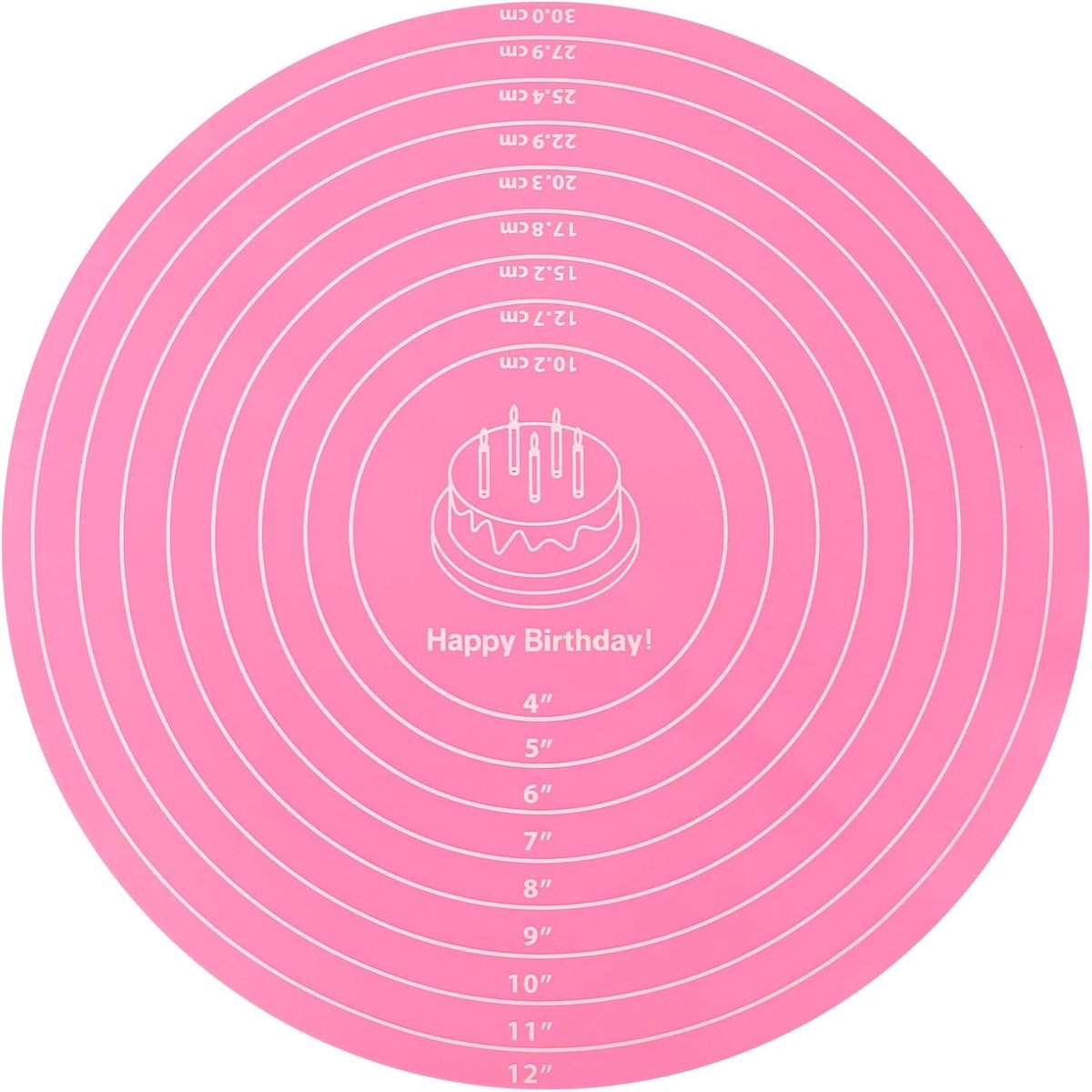 Ronde Bakmat voor Fondant met Maataanduiding, Antiaanbaklaag en Roze Kleur voor Bakplezier