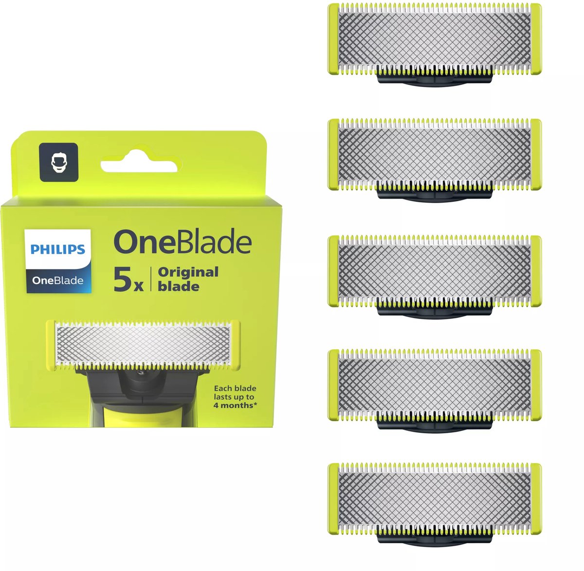 Bol.com Philips OneBlade Original Blade QP250/50 - Vervangmesjes - 5 stuks aanbieding