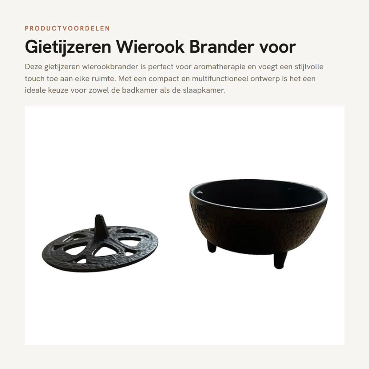 Dailygoods- Wierookbrander Gietijzer - Multifunctionele Wierookhouder - Aromatherapie - Woondecoratie - Badkamer/Slaapkamer - Duurzaam ontwerp