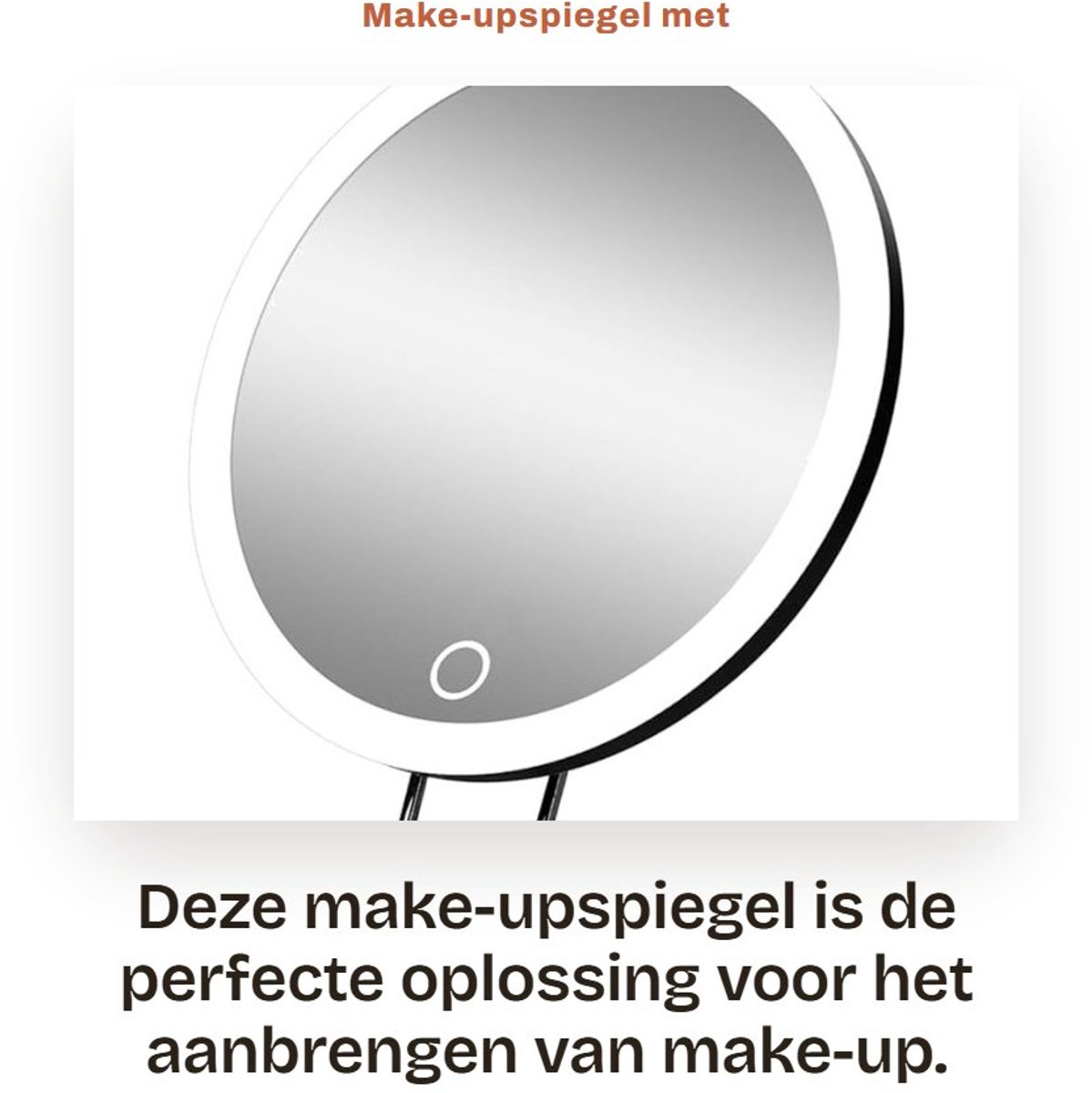 Dailygoods- Make-upspiegel met verlichting - 360 graden draaibaar - 30x vergroting - driekleurenmodus - zuignappen - bureaustandaard - Verlichte Spiegel