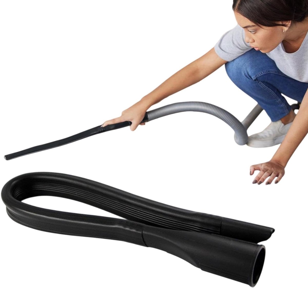 Dailygoods- Spleetzuigmond 60 cm - Flexibele Zuigmond - Stofzuigeropzetstuk - Universele Aansluiting 32/35 mm - Plastic - Zwart