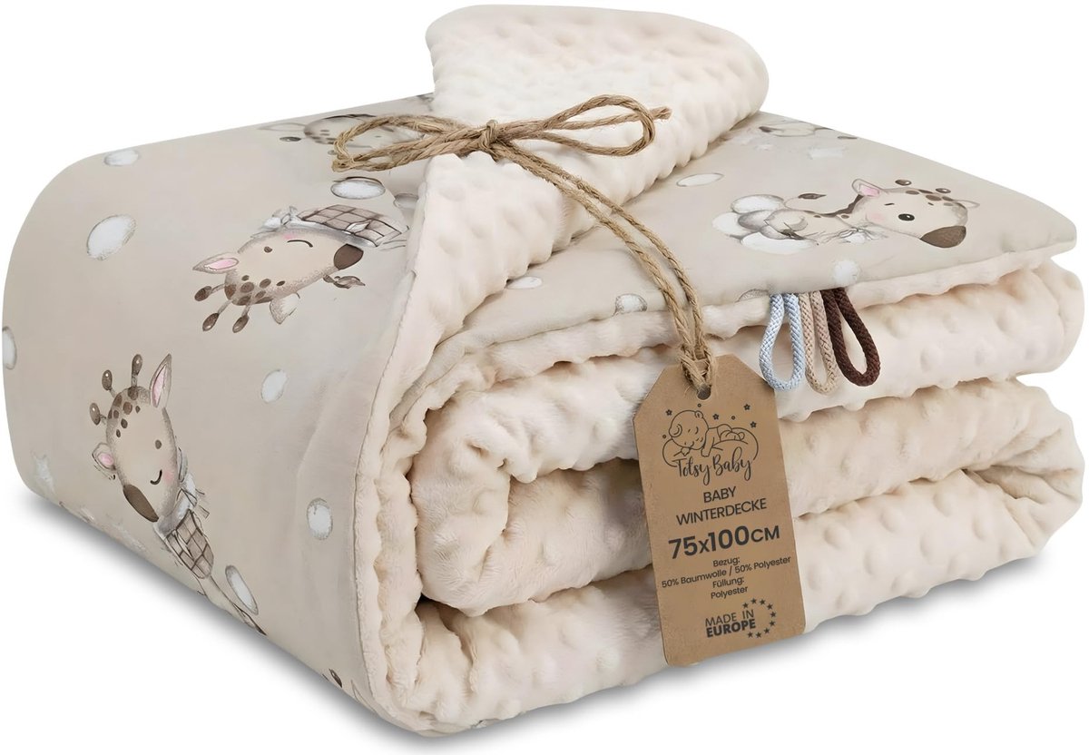 Dailygoods - Cuddly Babydeken Winter met Pluche Stof - 75x100 cm