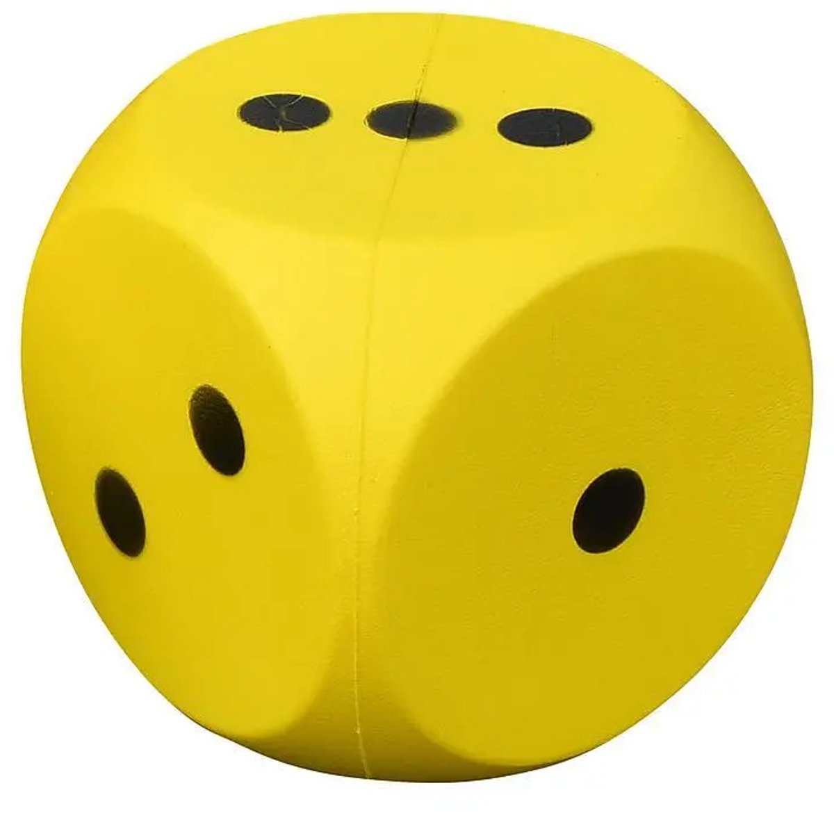 Dobbelsteen - foam - geel - 14 centimeter - coated