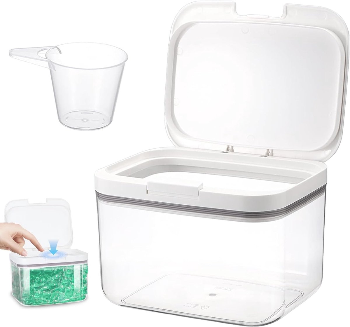 Opslagdoos voor Wasmiddel, 2.8L Luchtdichte Opbergbox met Deksel, Ideaal voor Kleding en Garage, Handige Opbergoplossing voor Waspoeder en Wasbenodigdheden