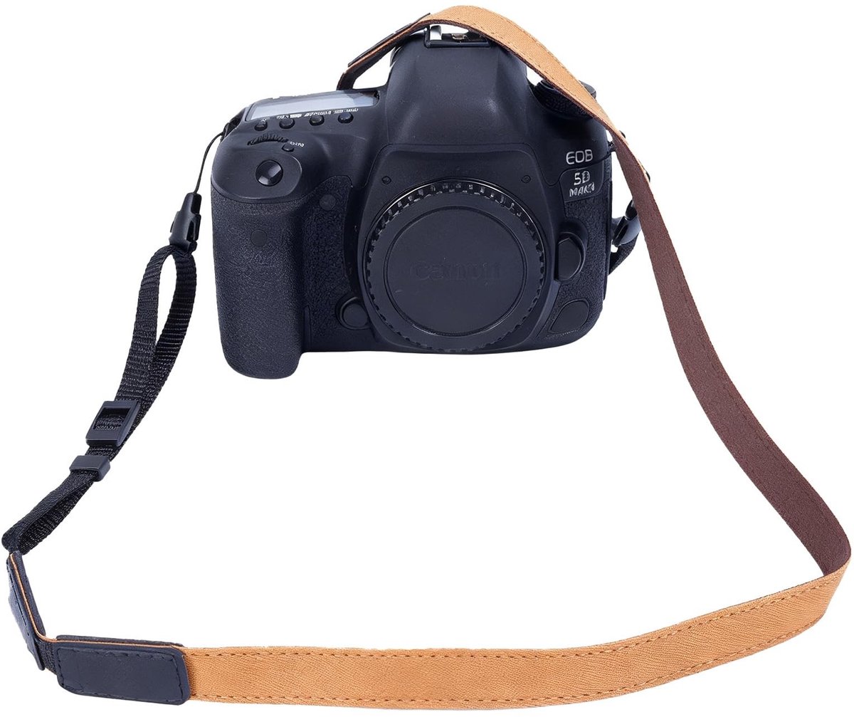 Inovra- Camerariem verstelbaar - Lederen camerariem - Antislip schouderriem - 149 cm - Nekvriendelijk - Praktische snelsluitgesp - Camera Strap