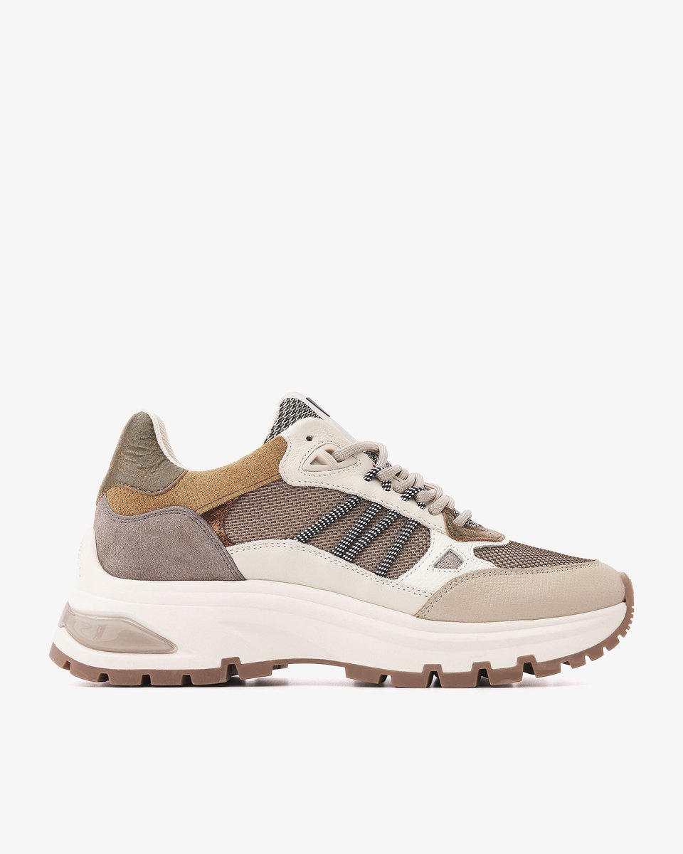 VIA VAI Liz Dae Sneakers Dames - Leer,Mesh,Suède - Groen - Maat 39