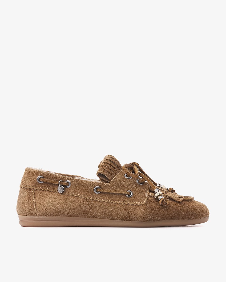 VIA VAI June Shelby Mocassins Dames - Suède - Beige - Maat 43