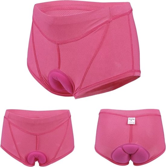 Fietsonderbroek - Fietsbroek - Fiets ondergoed - Met zeem - Wielrenbroek - Cycling shorts - Racefiets broekje - Fietskleding - Maat XL - Roze - Jonyx — afbeelding 4