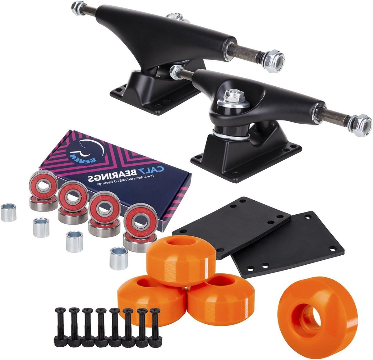 Skateboard Onderdelen Set Trucks Wielen Lagers Street Skate Tricks Schokabsorberende Pads 139mm Trucks
