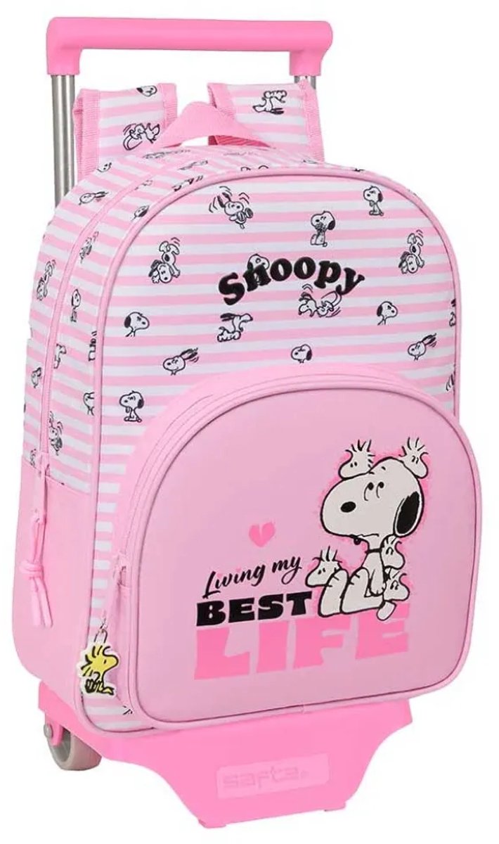 Safta Snoopy 10l Rugzak Met Wielen Roze Kinderen