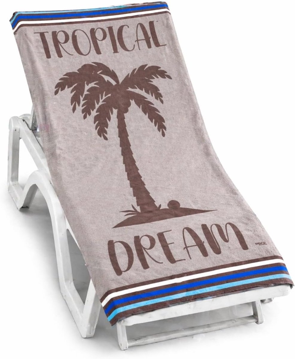 Thijox - Microvezel Strandlaken 90 x 170 cm met Gratis Tas - Ultrazacht, Ademend, Sneldrogend - Perfect voor Zee, Sportschool en Reizen - Palmas Grijs