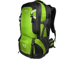 Thijox - OcioDual Wandelrugzak 60L Groen Lichtgewicht Waterdichte Opvouwbare Dames Kampeerrugzak Bergrugzak Nordic Walking Sport