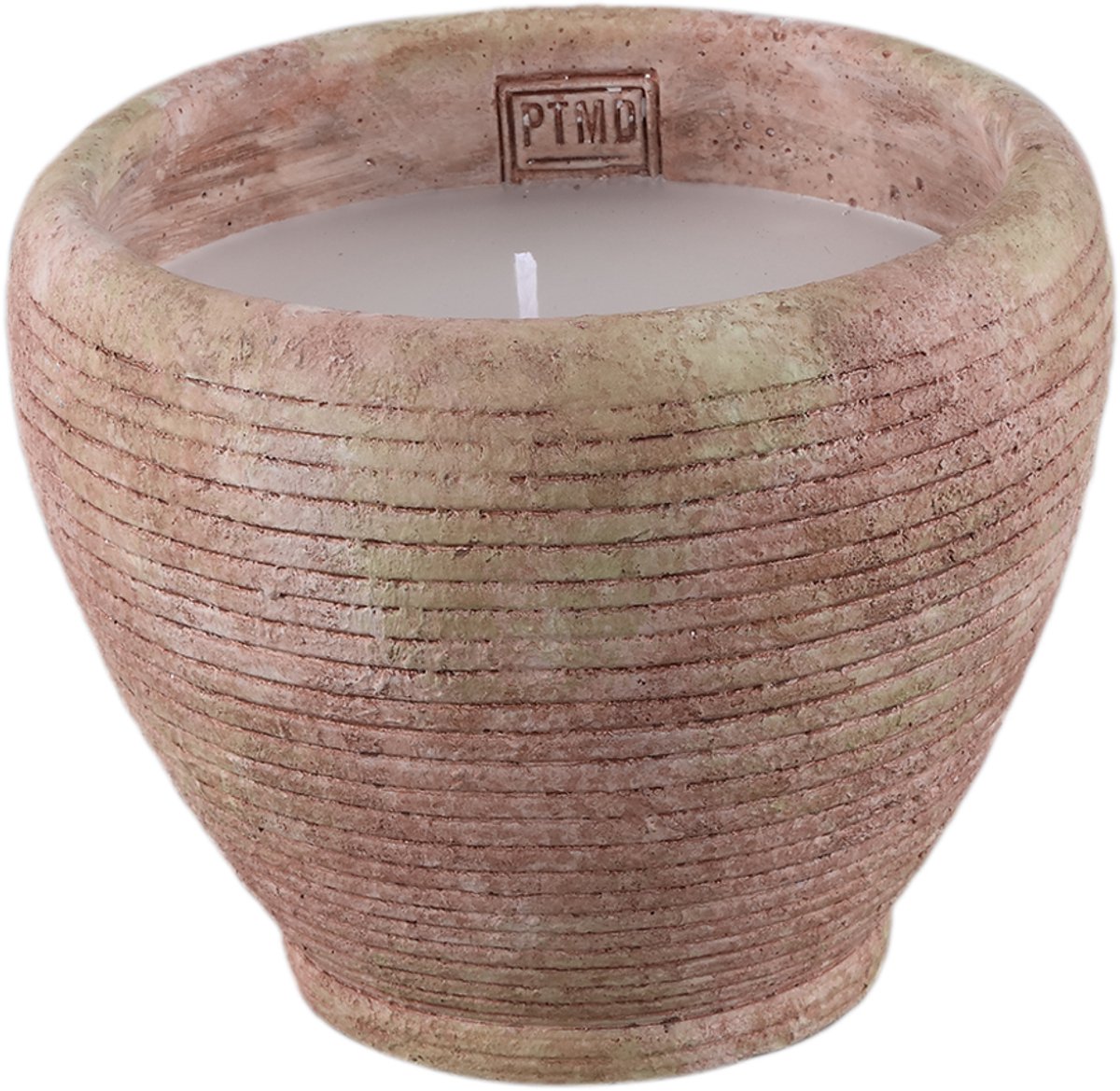 PTMD Pedro Brown Cement Outdoor Candle Striped M