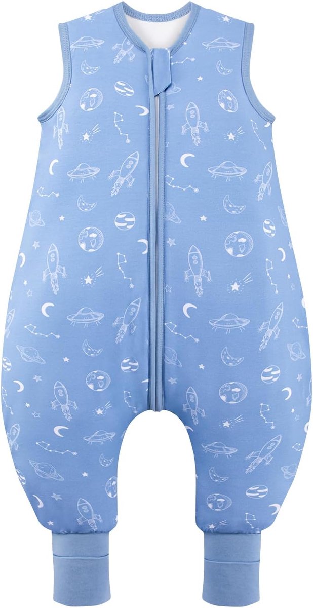 Thijox - Baby Slaapzak met Voeten - Super Zachte Rayon van Bamboe - Kinderen Bamboe Vezel Slaapzak 2,5 Tog - Herfst Winter Slaapdeken - Blauw - XL